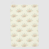 青い花，赤い花，花のパターン ゴルフタオル (正面)