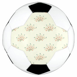 青い花，赤い花，花のパターン サッカーボール