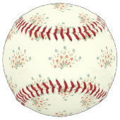 青い花，赤い花，花のパターン ソフトボール (裏面)