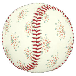 青い花，赤い花，花のパターン ソフトボール