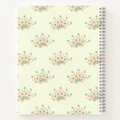 青い花，赤い花，花のパターン ノートブック (裏面)