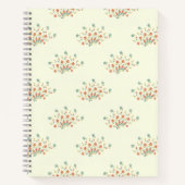 青い花，赤い花，花のパターン ノートブック (正面)