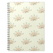 青い花，赤い花，花のパターン ノートブック (正面)