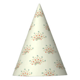 青い花，赤い花，花のパターン パーティーハット