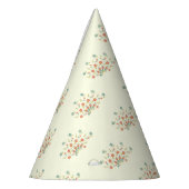 青い花，赤い花，花のパターン パーティーハット (左)