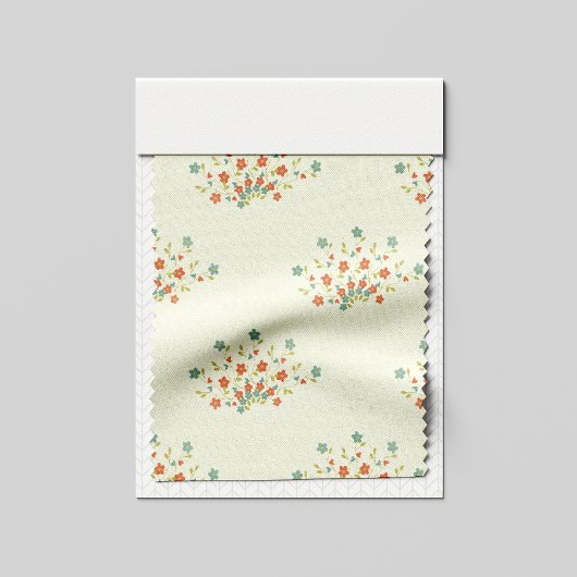 青い花，赤い花，花のパターン ファブリック