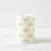 青い花,赤い花,花のパターン ボーンチャイナマグカップ (正面)