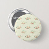 青い花，赤い花，花のパターン 缶バッジ (正面&裏面)