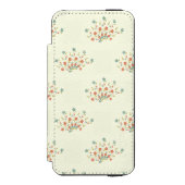 青い花，赤い花，花のパターン INCIPIO iPhoneウォレットケース (フォリオ 正面)