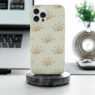 青い花,赤い花,花のパターン iPhone 15 PRO MAXケース