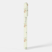 青い花，赤い花，花のパターン iPhoneケース (右側面)