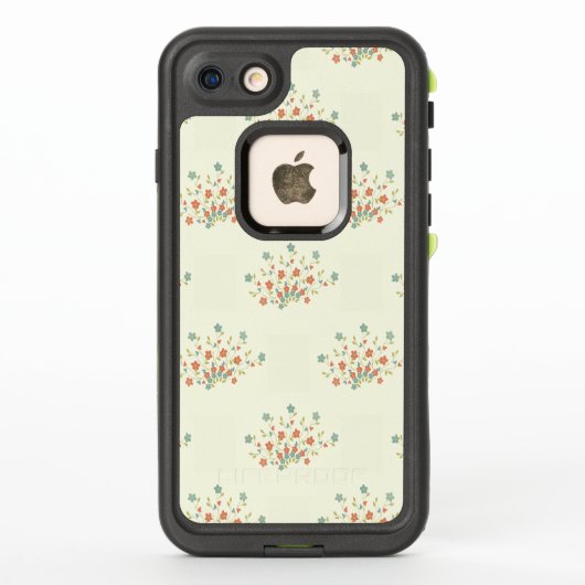 青い花，赤い花，花のパターン LifeProof iPhoneケース (裏面)