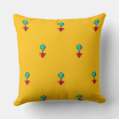 青い花　黄色のソファーチェア クッション (裏面)