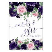 青い花 | Purple and Pink Roses Garland Gift テーブルナンバー (裏面)