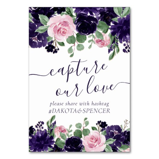 青い花 | Purple Pink Rose Capture Our Love テーブルナンバー (正面)