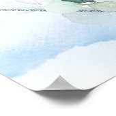 青い花bohoブライダルシャワーカウントダウン記号 ポスター (角)