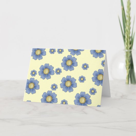 青い花D5基本あいさつ空白のカード カード (正面)