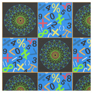 青い芸術および数学の生地 ファブリック