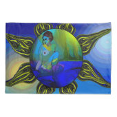 青い芸術の枕カバー 枕カバー (裏面)