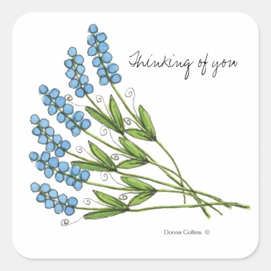 青い芽シール スクエアシール (正面)