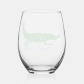 青い茎のないワイングラスに絡まる ステムなしワイングラス (裏面)