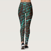 青い茶色の錆、傷、小さなレンガまたはグリッド レギンス (裏面)