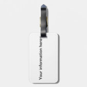 青い荷物のラベルの女性ハイビスカス ラゲッジタグ (裏面縦)