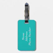 青い荷物の名札 ラゲッジタグ (裏面縦)