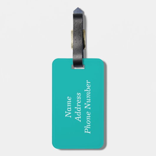 青い荷物の名札 ラゲッジタグ (裏面縦)