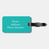 青い荷物の名札 ラゲッジタグ (裏面横)