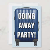 青い荷物|さようなら|進行中の遠くにパーティー招待状 招待状 (正面)