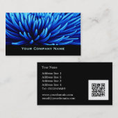 青い菊の花のカスタムな名刺 名刺 (正面/裏面)