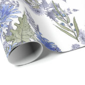 青い菊、水色 ラッピングペーパー (ロールコーナー)