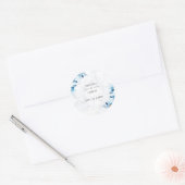 青い華やかな花の夏の結婚式 ラウンドシール (封筒)
