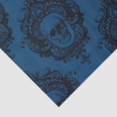 青い華美デコページのフレームとスカル 薄葉紙 (詳細)