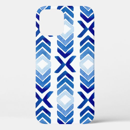 青い菱形の矢印の水色パターン Case-Mate iPhoneケース (裏面)