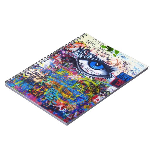 青い落書きの悪のまなざし ノートブック (左側)