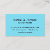 青い落書きの抽象芸術の通りの芸術 名刺 (裏面)