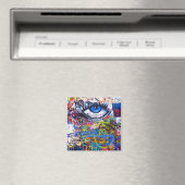 青い落書き悪い目 マグネット (インサイチュ (食洗機))