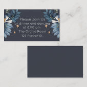 青い葉と白い花のモダンな結婚式の披露宴 エンクロージャーカード (正面/裏面)