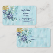 青い葉と金色の葉っぱがブルーフォイル上で当たるくじ エンクロージャーカード (正面/裏面)