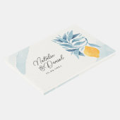 青い葉のついたレモンの植物画 ゲストブック (コーナー)