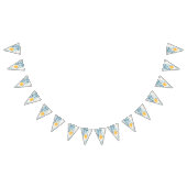 青い葉のついたレモンの植物画 バンティングフラッグ (全)