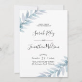 青い葉のウェディング招待状 招待状 (正面)