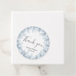 青い葉のカスタマイズ結婚式サークルギフトタグ フェイバータグ