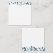 青い葉のパーソナライズされた音 ノートカード (正面/裏面)