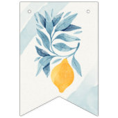 青い葉のレモン植物画 バンティングフラッグ (第2の旗)