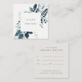 青い葉の熱帯葉シダのギフト証明書 スクエア名刺 (正面/裏面)