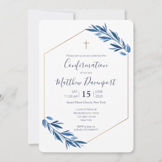 青い葉の確認 招待状 (正面)