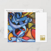 青い葉書x 1 ポストカード (正面/裏面)